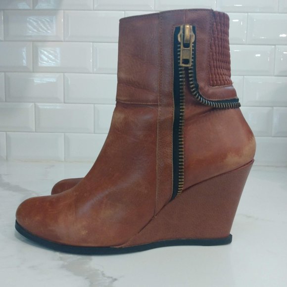 Andrea Brown Heel Wedge Size 8 - Picture 2 of 7